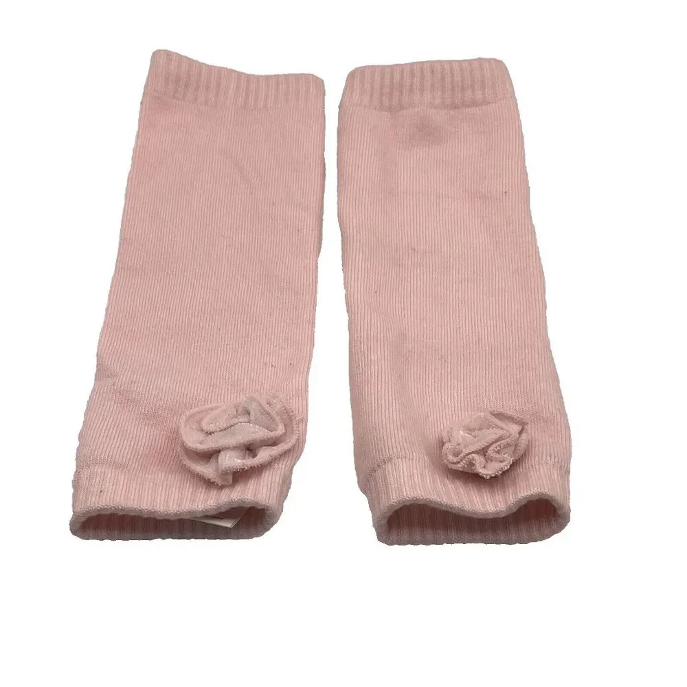 Baby Legs Pink Leg Warmers Infant Toddler One Size Crawling Rosette
